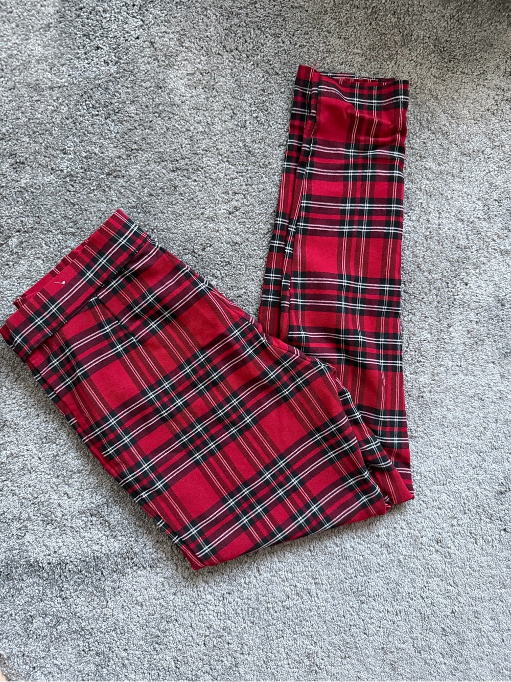 Zara Red and Black Plaid Skirt